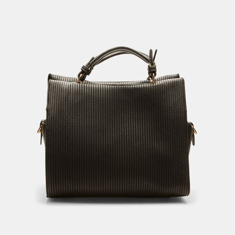 Bolso bowling de mujer efecto piel, Negro Opaco Bolso bowling de mujer efecto piel, Negro Opaco